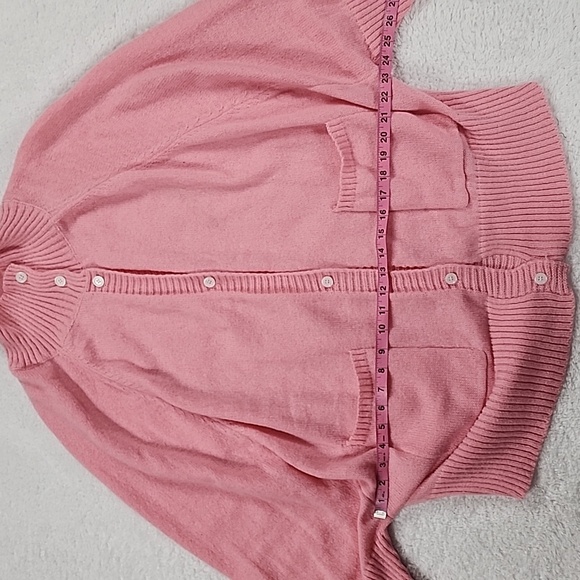 Women's Pink Knitted Batwing Sleeve Turtleneck Cardigan Sweater NWOT - Picture 4 of 9